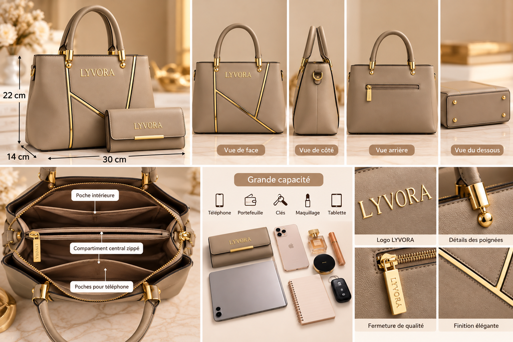 Sac à main LYVORA – Collection Élégance