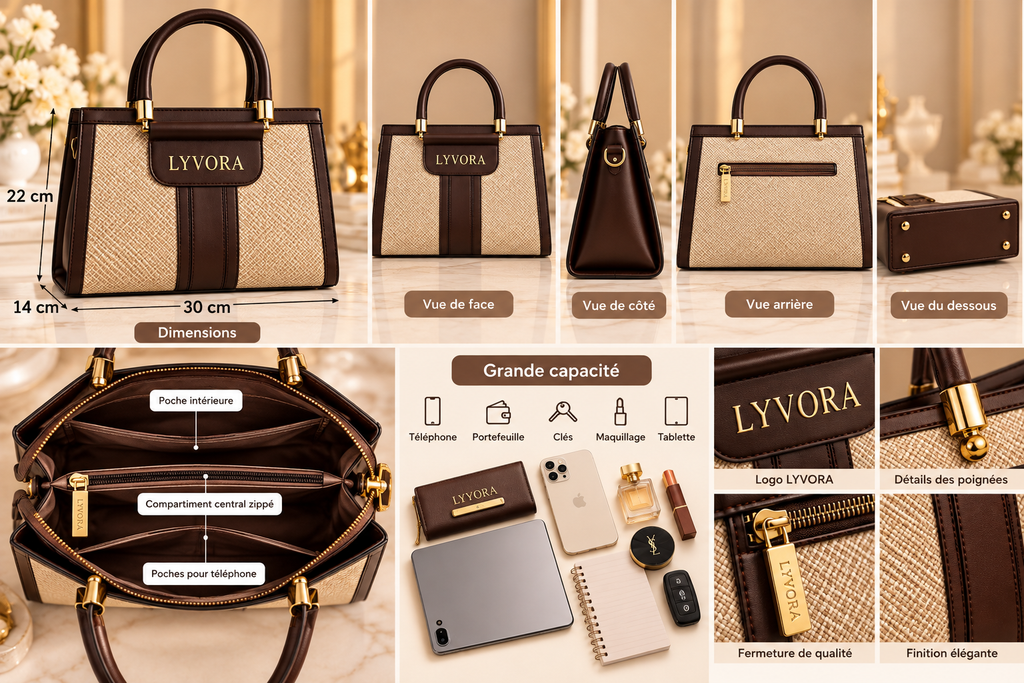Sac à main LYVORA – Collection Élégance