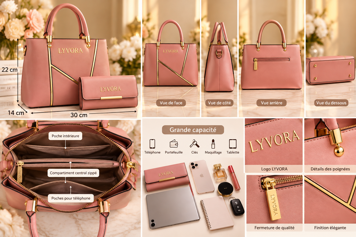 Sac à main LYVORA – Collection Élégance